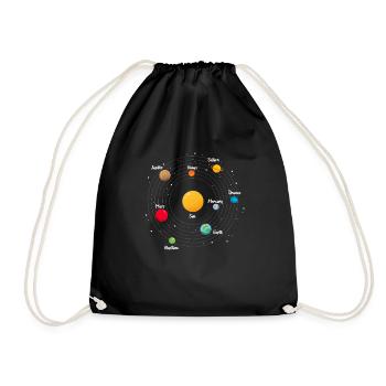 Planeten - Turnbeutel - Schwarz - Vorne