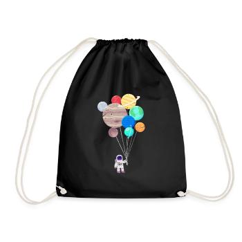 Astronaut planet universe space galaxy - Drawstring Bag - black - Front