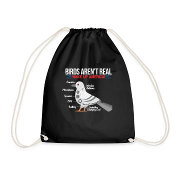 Birds Aren't Real - Turnbeutel - Schwarz - Vorne