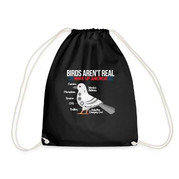 Birds Reconnaissance Surveillance Detective Gift - Drawstring Bag - black - Front