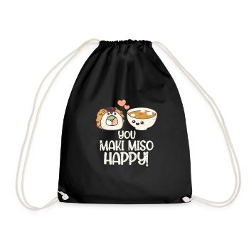 Soupe miso japon nourriture japonais maki cadeau - Sac de sport léger - noir - Devant