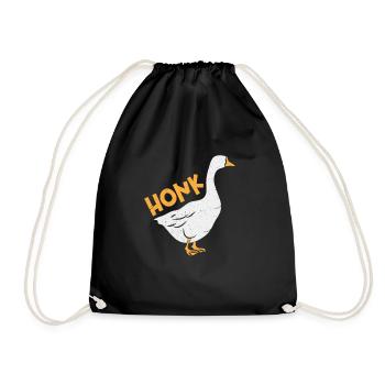 Honk Gans Meme Vogel Gänse Geschenk - Turnbeutel - Schwarz - Vorne