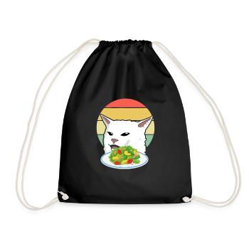 Smudge the Cat - Drawstring Bag - black - Front