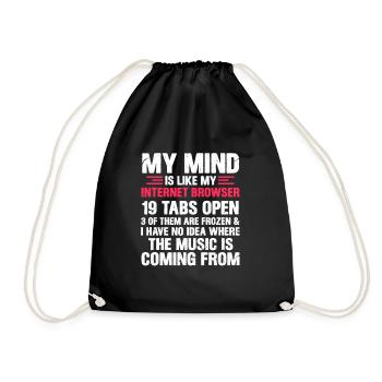 Internet thought programmer nerd gift - Drawstring Bag - black - Front