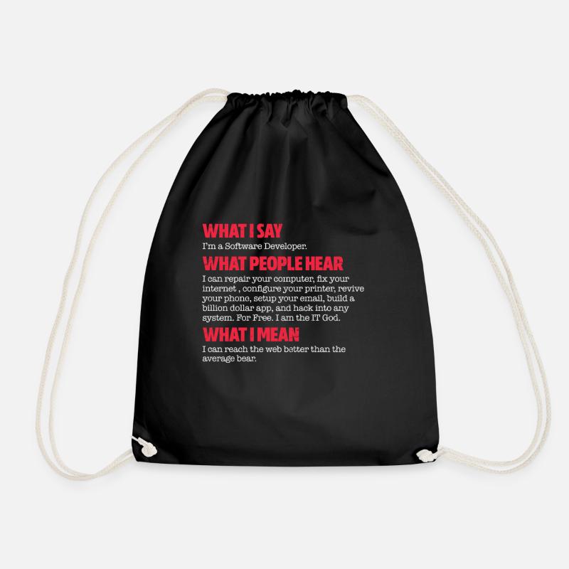 Software developer - Drawstring Bag - black