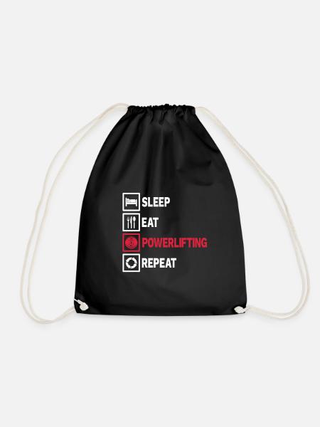 Powerlifting Kraftdreikampf Gewichtheben Geschenk - Turnbeutel - Schwarz