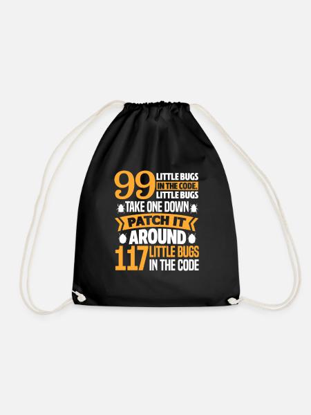 Programmer code computer science coder gift - Drawstring Bag - black