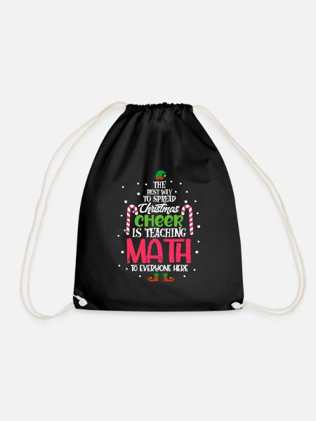 Math teacher Christmas - Drawstring Bag - black