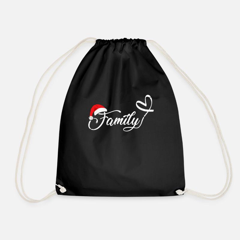 Family christmas - Drawstring Bag - black