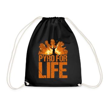 PYRO FOR LIFE New Year's Eve fireworks - Drawstring Bag - black - Front