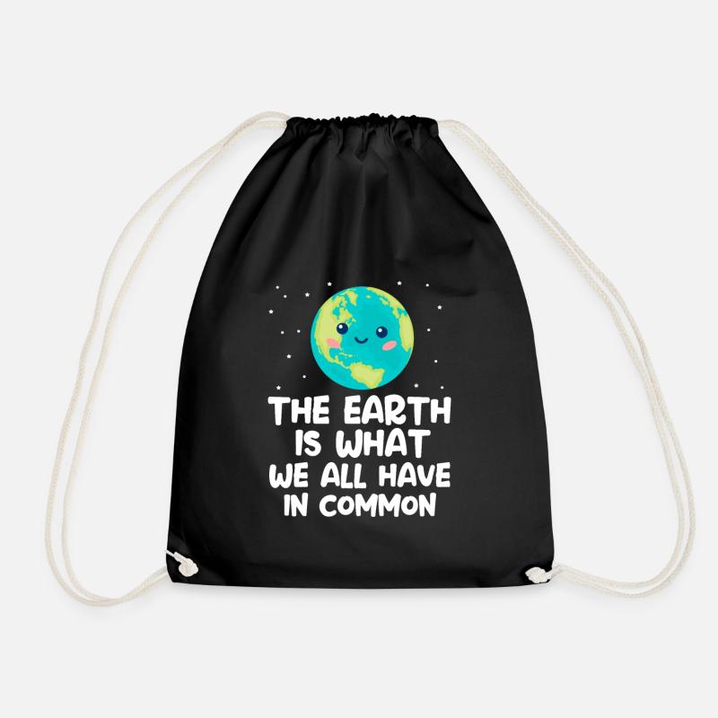 climate Change - Drawstring Bag - black