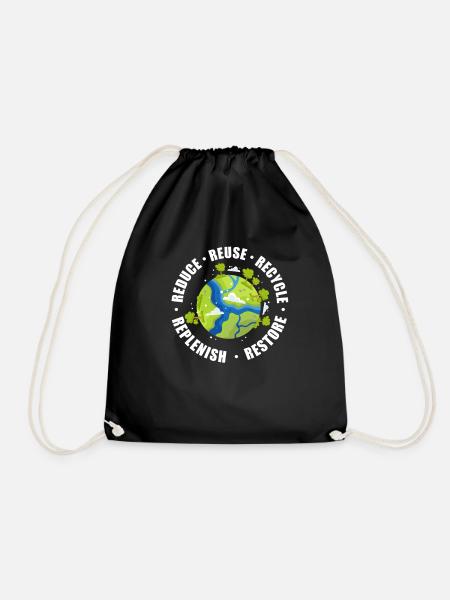 climate Change - Drawstring Bag - black