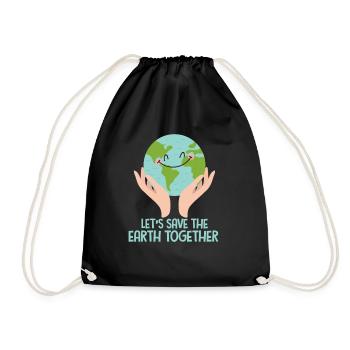 climate Change - Drawstring Bag - black - Front