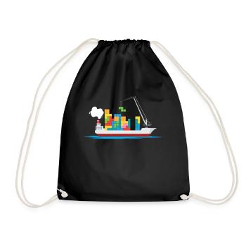 Cargos bloque les navires jouets - Sac de sport léger - noir - Devant