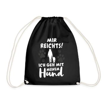 Hund Hundeliebe Hundeliebhaber geschenk frauchen - Turnbeutel - Schwarz - Vorne