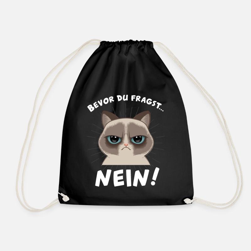 mürrische Katze - Turnbeutel - Schwarz