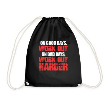 Workout - Drawstring Bag - black - Front