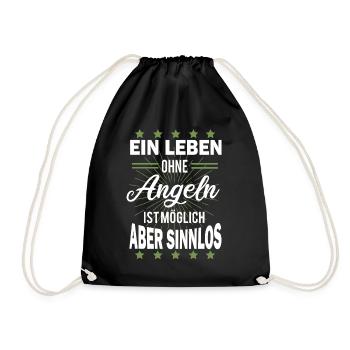 Angeln - Turnbeutel - Schwarz - Vorne