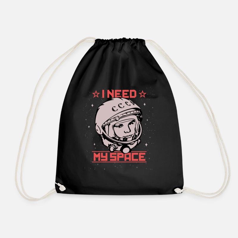 Gagarin - I Need My Space Kosmonaut Astronaut - Turnbeutel - Schwarz