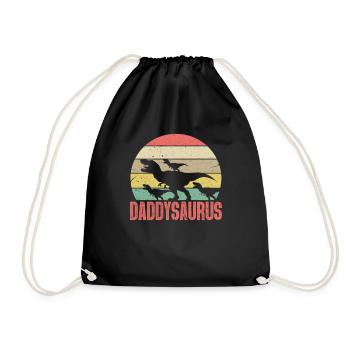 Daddysaurus Dinosaurier Vater - Turnbeutel - Schwarz - Vorne