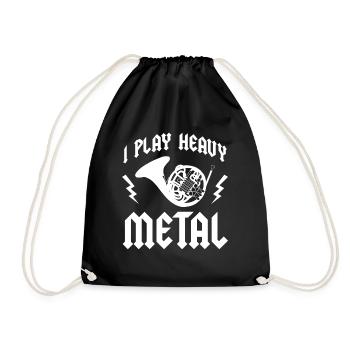 I Play Heavy Metal French Horn T-Shirt Horn player - Drawstring Bag - black - Front