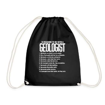 Geologie Geologe Geologin Gestein Steine Geschenk - Turnbeutel - Schwarz - Vorne