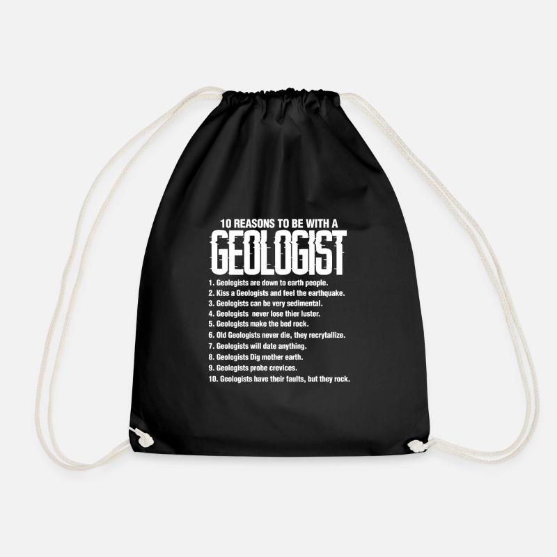 Geology geologist geologist rock stones gift - Drawstring Bag - black