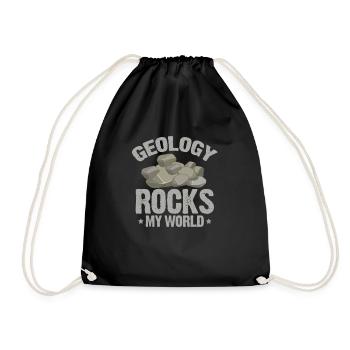 Geologie Geologe Geologin Gestein Steine Geschenk - Turnbeutel - Schwarz - Vorne