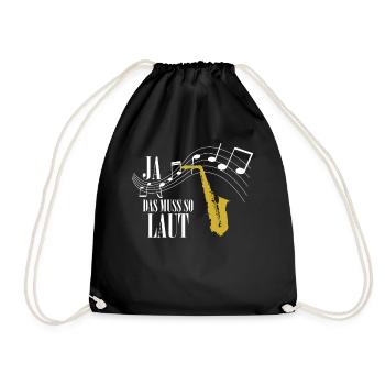 Oui qui doit selon le t-shirt du joueur de saxophone - Sac de sport léger - noir - Devant