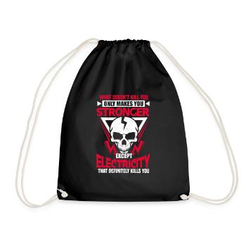 electrician - Drawstring Bag - black - Front