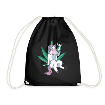 Licorne de cannabis - Sac de sport léger - noir - Devant