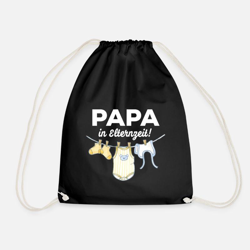 PAPA MACHT DAS schon! GESCHENKIDEE elternzeit - Turnbeutel - Schwarz