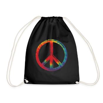 Frieden Love Peacezeichen - Turnbeutel - Schwarz - Vorne