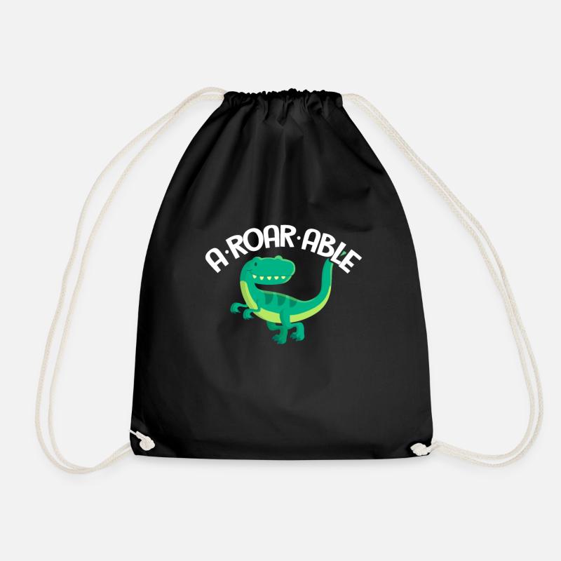 dinosaur - Drawstring Bag - black
