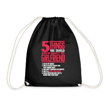 Cadeau de Saint Valentin copain copain partenaire - Sac de sport léger - noir - Devant
