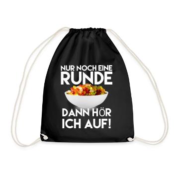 Runde Gummi Geschenkidee Geburtstag - Turnbeutel - Schwarz - Vorne