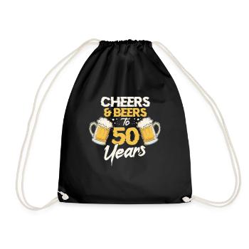 50th birthday - Drawstring Bag - black - Front