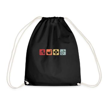 Pharmakant PTA Apotheke Pharmazie Retro Geschenk - Turnbeutel - Schwarz - Vorne