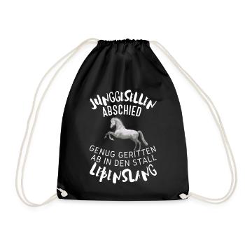 JUNGGESELLENABSCHIED Lustig Single Geschenkidee - Turnbeutel - Schwarz - Vorne