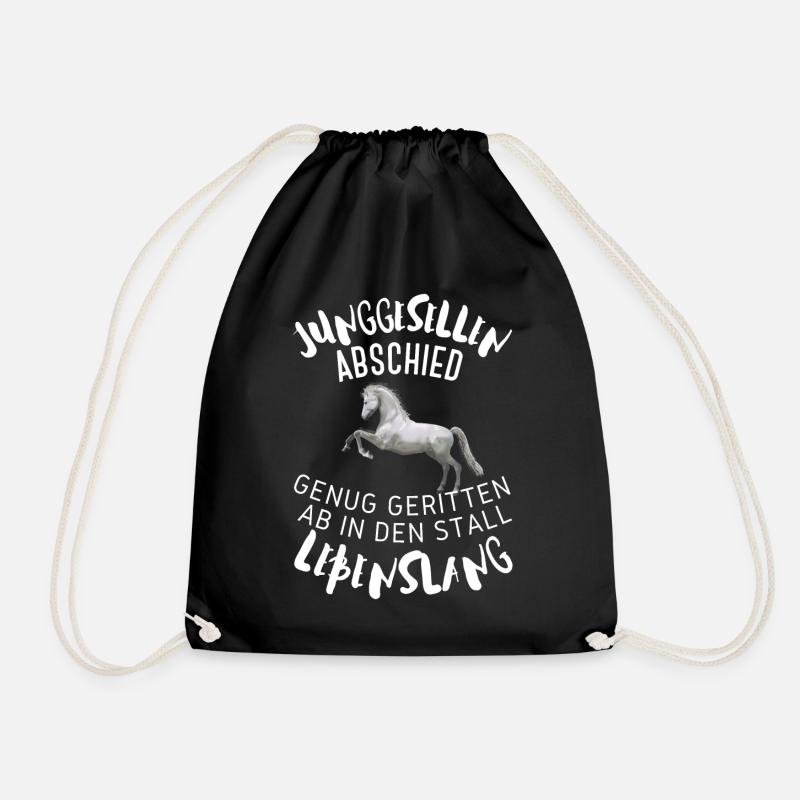JUNGGESELLENABSCHIED Lustig Single Geschenkidee - Turnbeutel - Schwarz