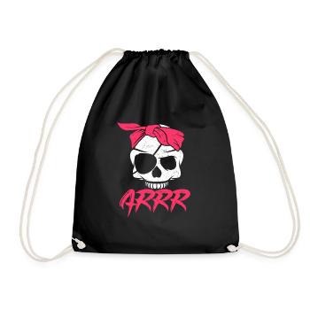 Pirate Pirate Skull Pirate Girl Gift - Drawstring Bag - black - Front