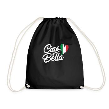 Italian Italy Italian Italia Gift - Drawstring Bag - black - Front