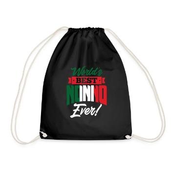 Nonno Grandpa Italy Italian gift - Drawstring Bag - black - Front