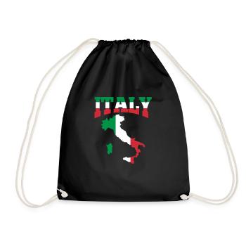 Italy Italian Italian Italia gift - Drawstring Bag - black - Front