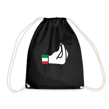 Italians Italy Italian Italia gift - Drawstring Bag - black - Front
