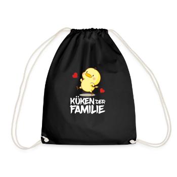 Küken der Familie Geschenkidee Geburtstag - Turnbeutel - Schwarz - Vorne