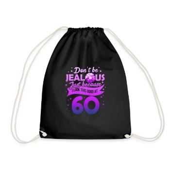 60th Birthday - Drawstring Bag - black - Front