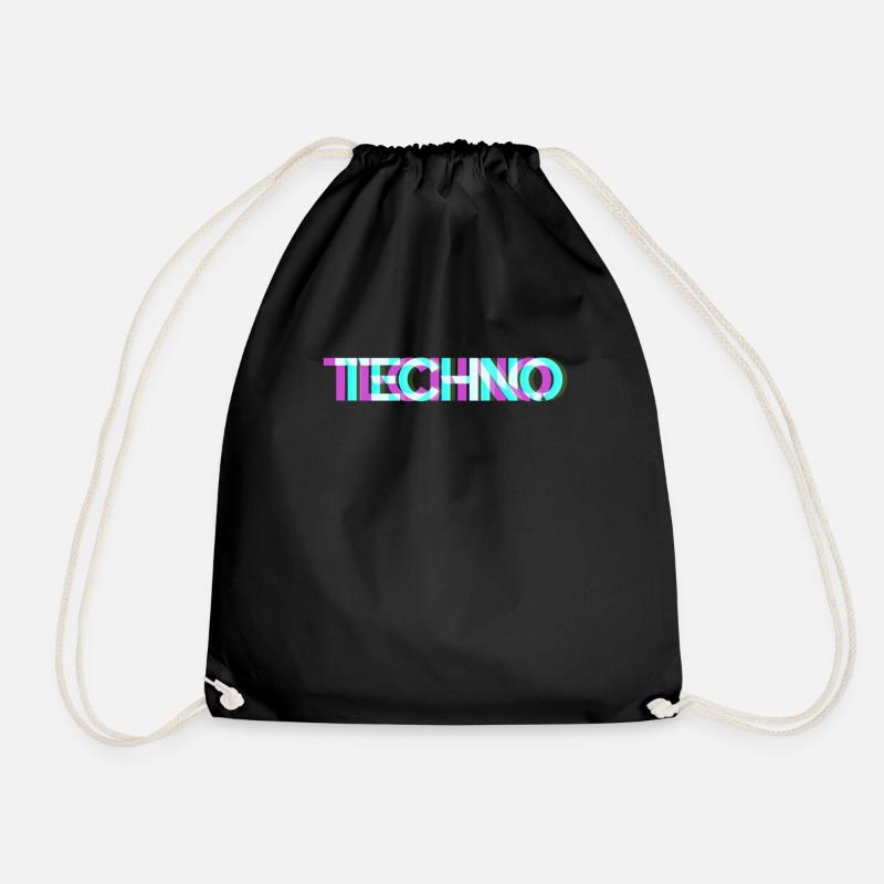 Techno - Drawstring Bag - black