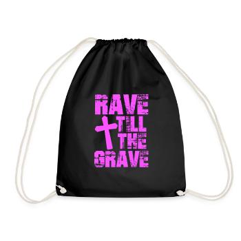 rave - Drawstring Bag - black - Front