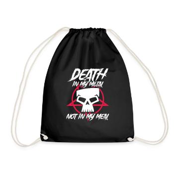 Vegan Veganer Death Metal Tierschutz Geschenk - Turnbeutel - Schwarz - Vorne